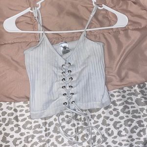 White cross cross crop top